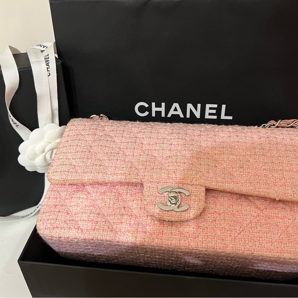 CHANEL Handbags - Authentic Chanel Tweed W Flap Pink Quilted Shoulder Bag/ Barbie Pink Chanel
